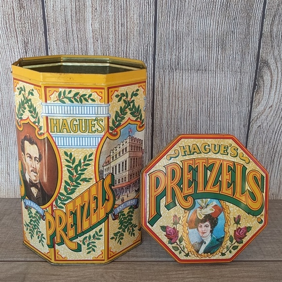 Hague's Pretzels Vintage Decorative Tin - Picture 1 of 7
